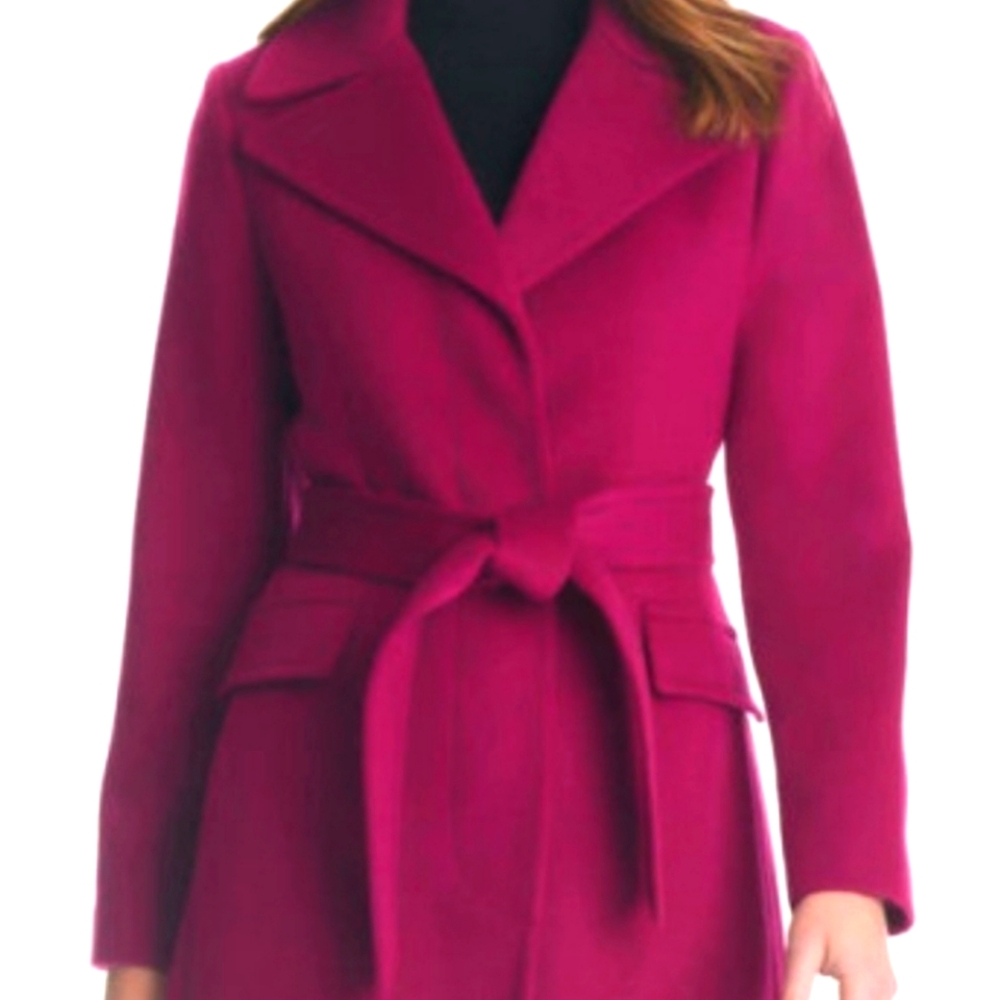 Kate Spade New York Majestic fuchsia wool blend coat